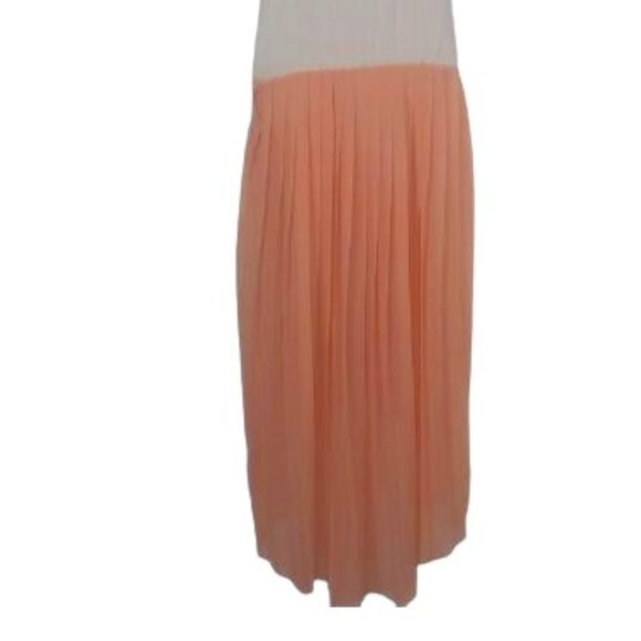 Leo Meets Virgo Grey Pink High Low Pleated Midi Dress - Picture 6 of 6